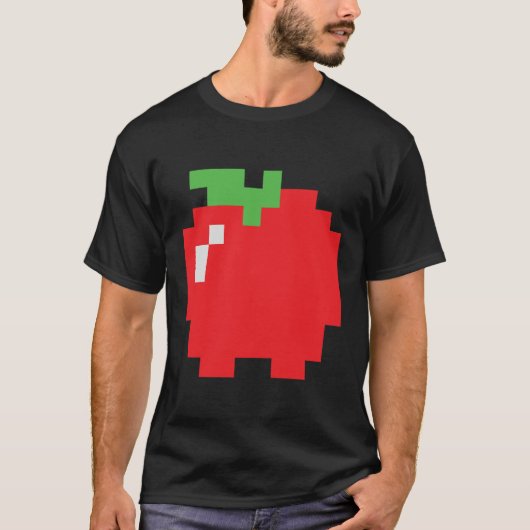 Pixel Apple 80er Videospiel Halloween Group-Kostüm T-Shirt (Vorderseite)