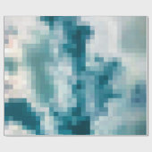 Pixel Aquamarines Cloud Wrapping Paper Geschenkpapier (Flach)