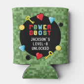 Pixel-Arcade-Game-Level-Up-Kindergeburtstag Dosenkühler (Rückseite)