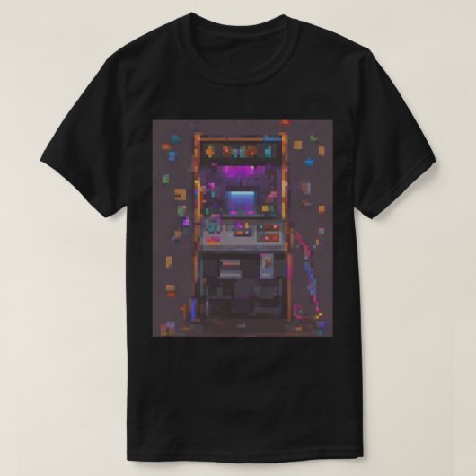 Pixel-Arcade-Konsole-Controller-Gamer-Aufkleber T-Shirt (Design vorne)