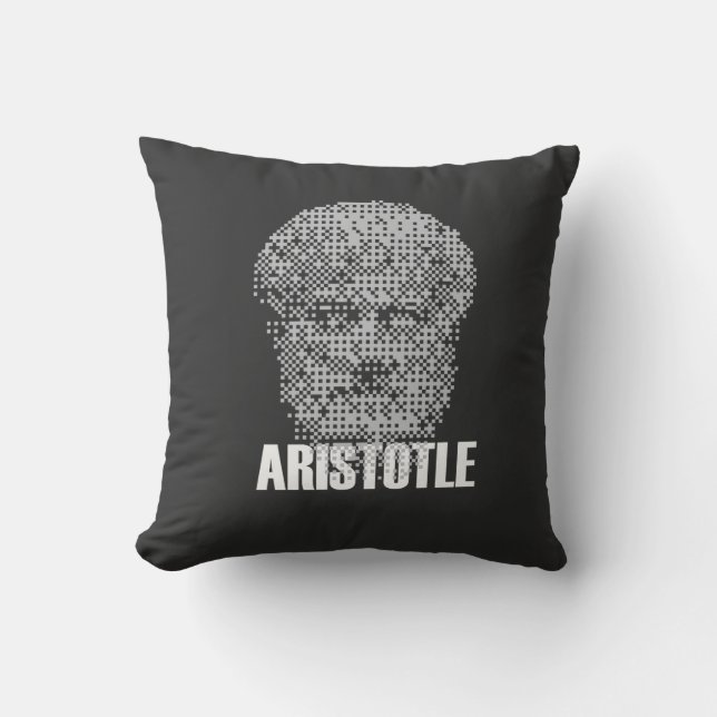 Pixel Aristotle Head Mosaic Kissen (Vorderseite)