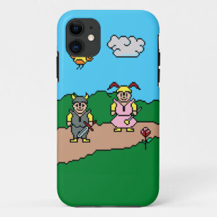 Pixel Art, 8 Bit, Junge & Mädchen Freunde Case-Mate iPhone Hülle