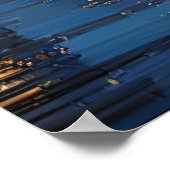 Pixel Art, amerikanische Stadt in Meeresnähe | Art Poster (Ecke)