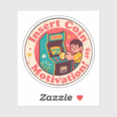 Pixel Art Arcade Coin Abzeichen - Gaming Inspirati Aufkleber (Blatt)