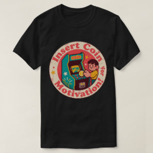 Pixel Art Arcade Münze Abzeichen – Gaming Inspirat T-Shirt