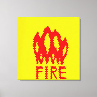PIXEL ART auf Flammen auf Leinwand