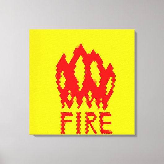 PIXEL ART auf Flammen auf Leinwand (Vorderseite)