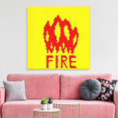 PIXEL ART auf Flammen auf Leinwand (Insitu (Wohnzimmer))