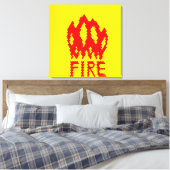 PIXEL ART auf Flammen auf Leinwand (Insitu (Schlafzimmer))