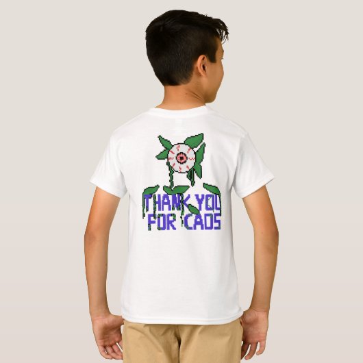 Pixel Art Beängstigend Pumpkin & Eyeball Horror T-Shirt (Schwarz voll)