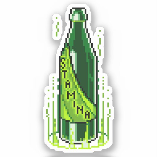 Pixel Art Beer Stamina Poster Sticker (Vorderseite)