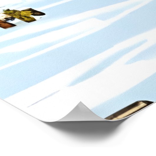 Pixel Art, Bergdorf im Schnee | Art der AI Poster (Ecke)