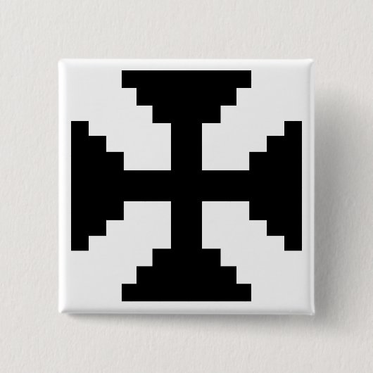 Pixel Art Black Cross Symbol Button (Vorderseite)