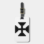 Pixel Art Black Cross Symbol Gepäckanhänger (Vorderseite vertikal)