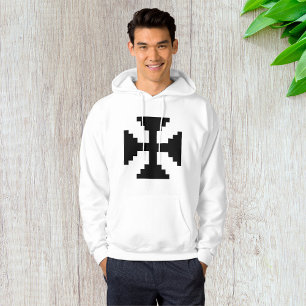 Pixel Art Black Cross Symbol Hoodie