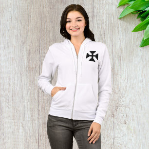 Pixel Art Black Cross Symbol Hoodie