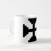 Pixel Art Black Cross Symbol Kaffeetasse (Vorderseite Links)