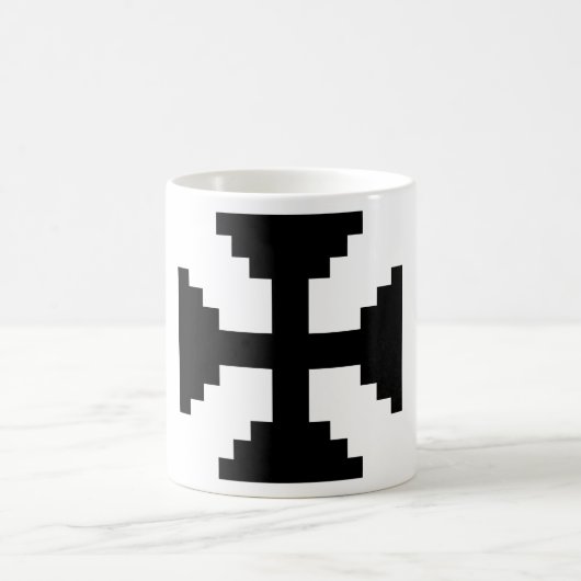 Pixel Art Black Cross Symbol Kaffeetasse (Mittel)