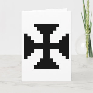 Pixel Art Black Cross Symbol Karte