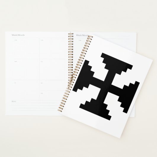 Pixel Art Black Cross Symbol Planer (Anzeige)