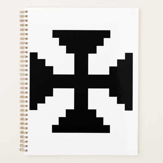Pixel Art Black Cross Symbol Planer (Vorderseite)