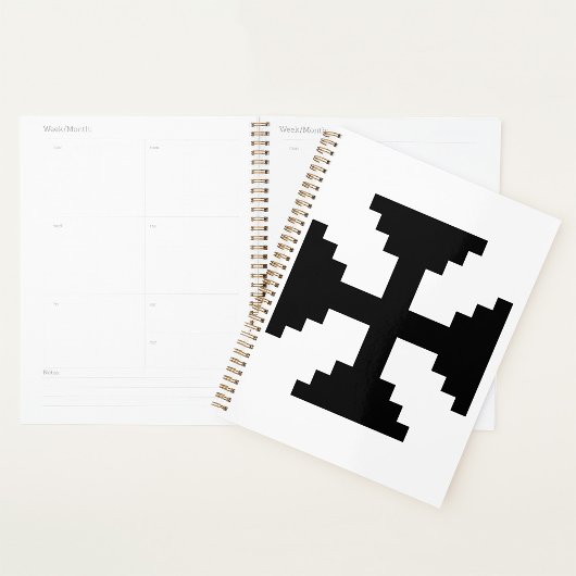 Pixel Art Black Cross Symbol Planer