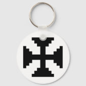 Pixel Art Black Cross Symbol Schlüsselanhänger (Vorderseite)