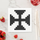 Pixel Art Black Cross Symbol Serviette
