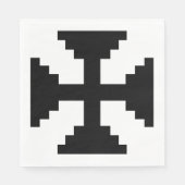 Pixel Art Black Cross Symbol Serviette (Vorderseite)