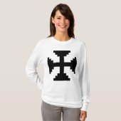 Pixel Art Black Cross Symbol T-Shirt (Vorne ganz)
