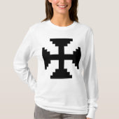 Pixel Art Black Cross Symbol T-Shirt (Vorderseite)