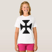 Pixel Art Black Cross Symbol T-Shirt (Vorne ganz)