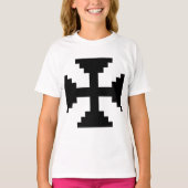 Pixel Art Black Cross Symbol T-Shirt (Vorderseite)