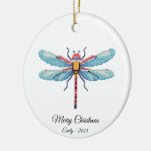 Pixel Art Blue Dragonfly Insect Art Christmas Gift Keramik Ornament (Links)