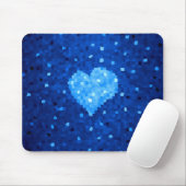 Pixel Art Blue Heart Retro Gamer Liebe Mousepad (Mit Mouse)