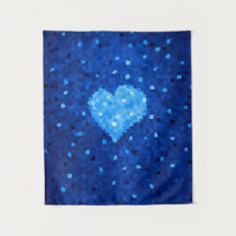Pixel Art Blue Heart Retro Gamer Liebe