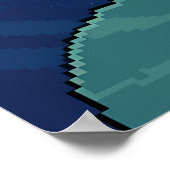 Pixel Art Blue Schlange auf Lily Pad Poster (Ecke)