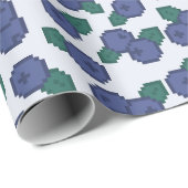 Pixel Art Blueberry Pattern Geschenkpapier (Rolleneckpunkt)
