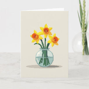 Pixel-Art-Blumen-Muttertagskarte Karte