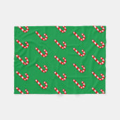Pixel Art CANDY CANE Pattern - Rote Kontur Fleecedecke (Vorderseite (Horizontal))