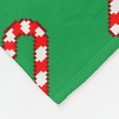 Pixel Art CANDY CANE Pattern - Rote Kontur Fleecedecke (Ecke)