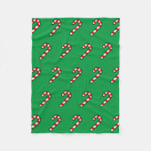 Pixel Art CANDY CANE Pattern - Schwarze Kontur Fleecedecke (Vorderseite)