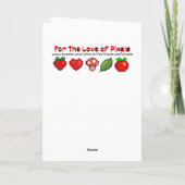 Pixel Art Cats und Blume Personalisiert zum Geburt Karte (Rückseite)