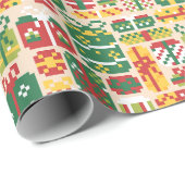 Pixel Art Christmas Gift Pattern Geschenkpapier (Rolleneckpunkt)