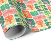 Pixel Art Christmas Gifts Pattern Geschenkpapier (Rolleneckpunkt)