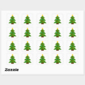 Pixel Art Christmas Tree Quadratischer Aufkleber (Blatt)