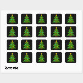 Pixel Art Christmas Tree Quadratischer Aufkleber (Blatt)