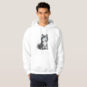 Pixel Art Curious Husky Hoodie (Vorne ganz)