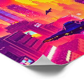 Pixel Art Cyber City Poster (Ecke)