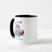 Pixel Art Cycling-Tasse Tasse (Vorderseite Links)